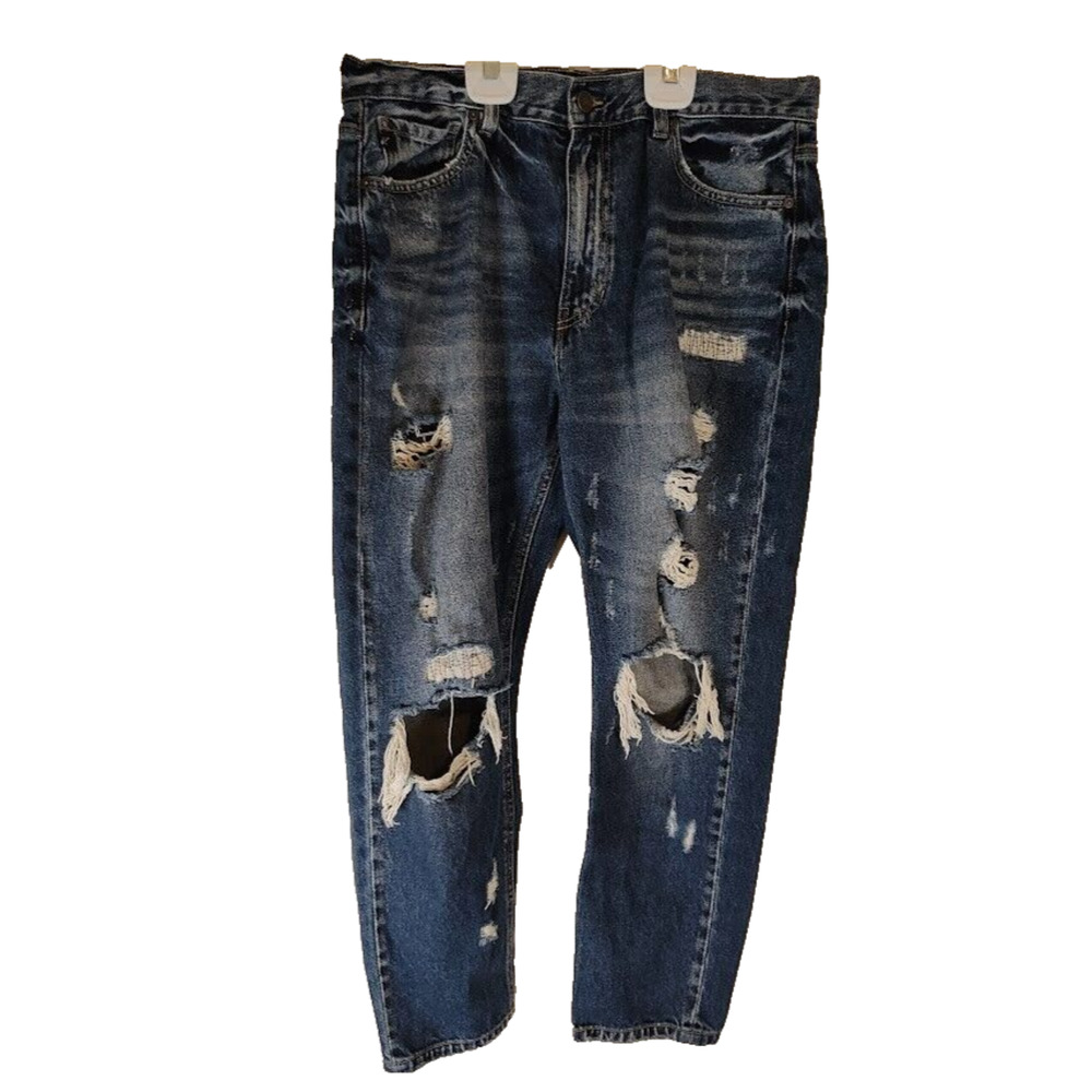 KanCan Jeans Size 13 30 Mid Rise Estilo Skinny Distressed Destroyed Jeans Denim